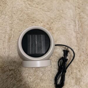 Compact White and Black Electric Heater